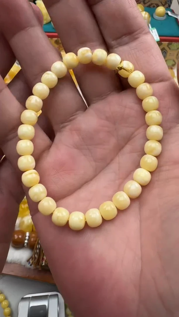 琥珀未镶嵌珠宝奇石精工手串HZ110