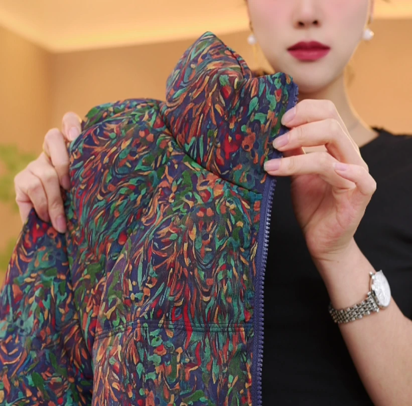 【黑标大朵羽绒】金缕衣2025新款保暖气质鸭绒羽绒服外套d386关关