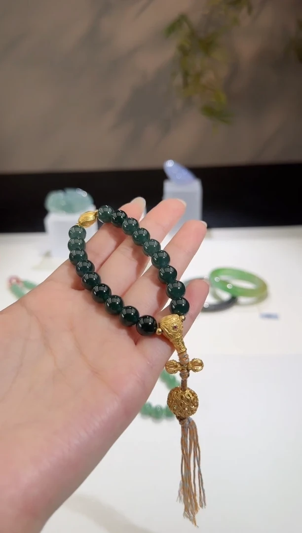 【闪购商品】翡翠手串未镶嵌【鑫鑫】银珠小于0.5