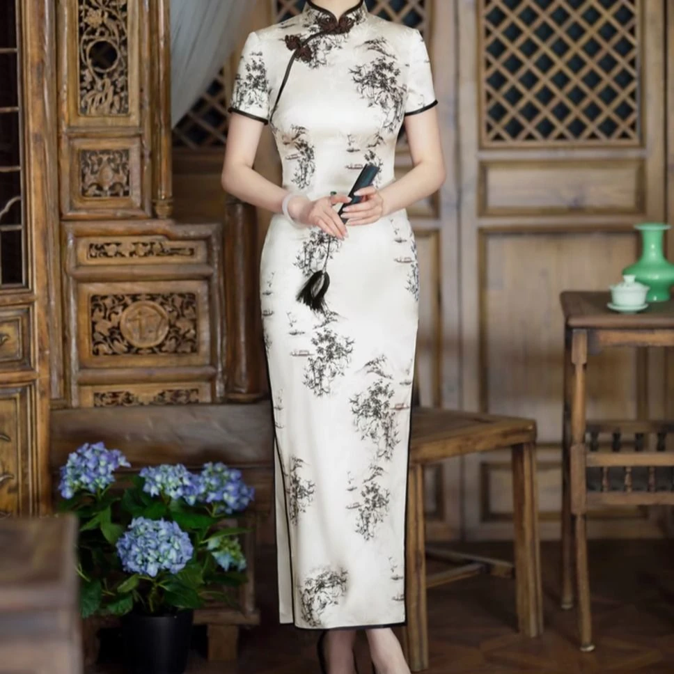 01-100柒喜修身旗袍《非直播时间勿拍，默认微瑕疵》直播间扣号下单