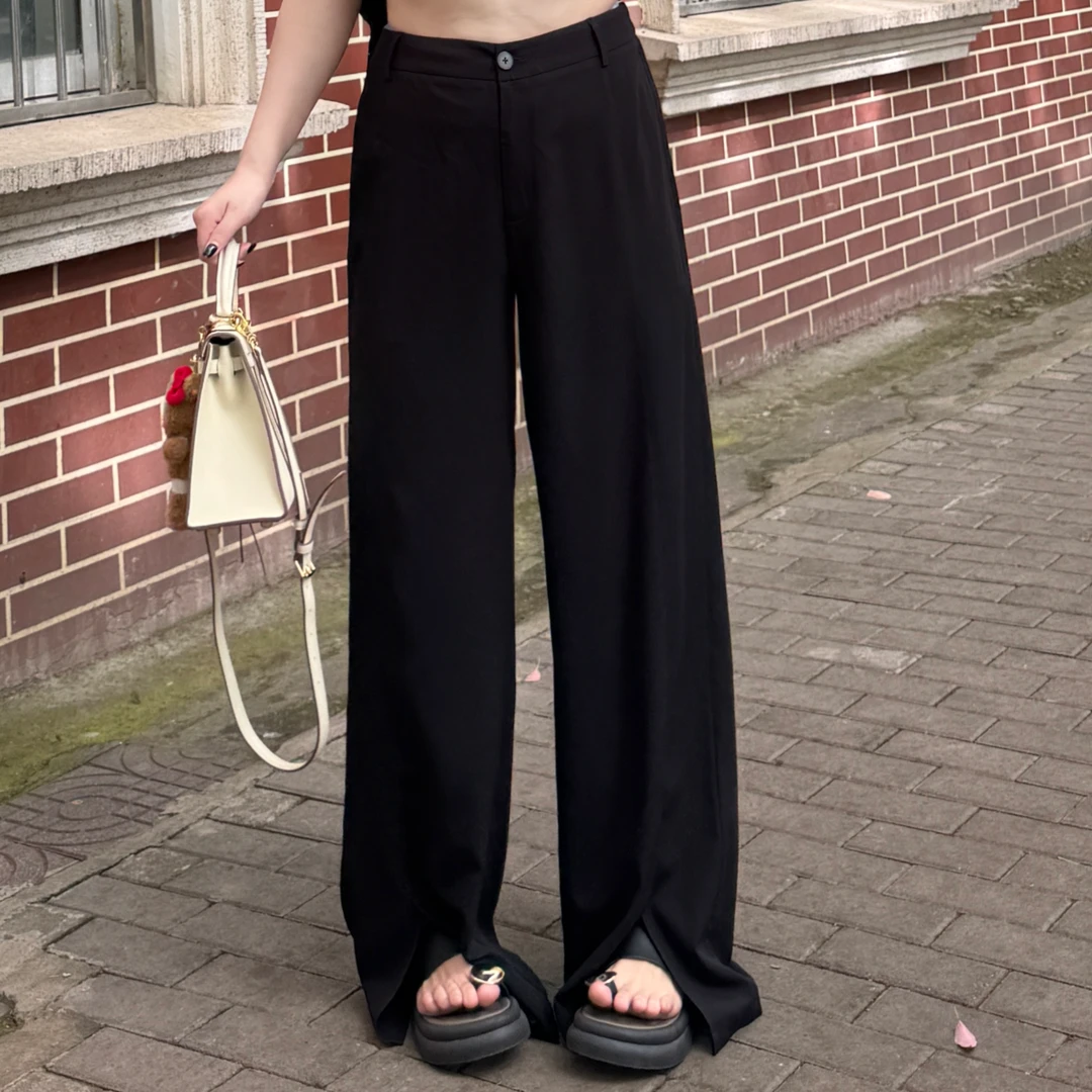 盈盈&南岛风大码女装宽松直筒裤女胖mm夏季休闲百搭阔腿裤ZYY1707