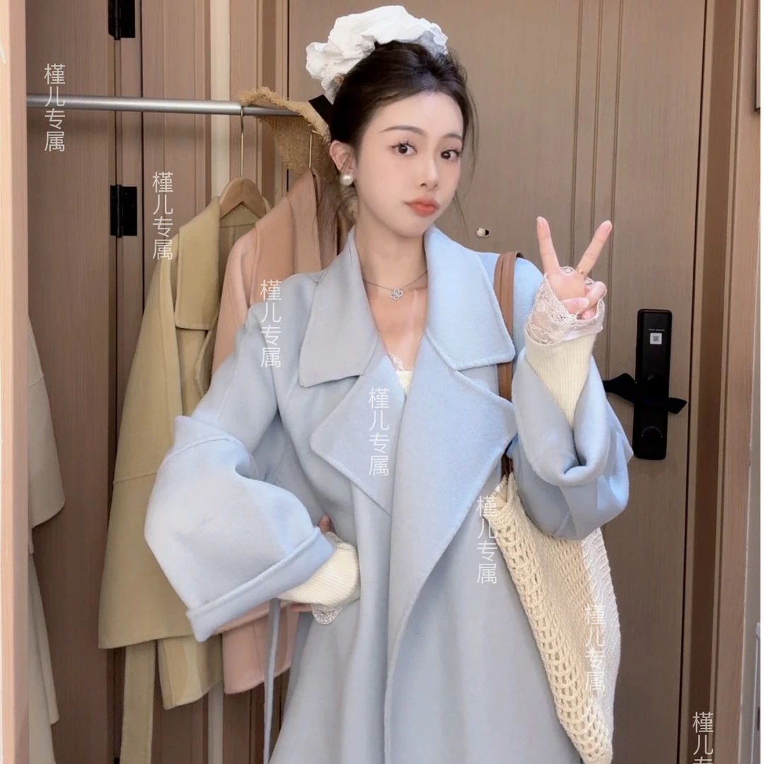 【槿儿专属】【西西里午后】早春新款双面羊毛大衣小个子短款外套
