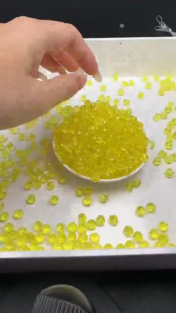 未镶嵌珠宝半成品碧玺金丝雀车轮切面N490卡7*8MM20颗