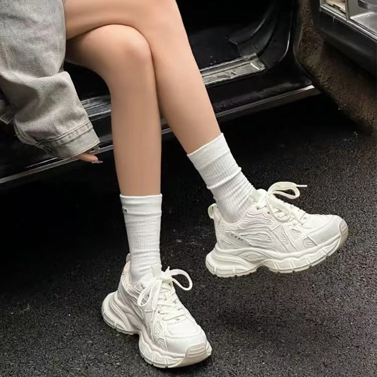 【晴天】2025春季新款网面百搭显高老爹鞋女休闲鞋68-026