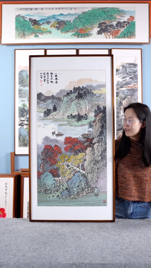 【闪购商品】国画张现军《一帆风顺诗在远航》122*62