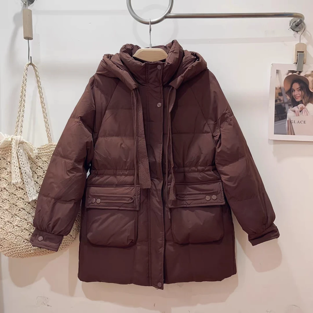 【资阳恒宣】c52366女士时尚休闲中长款毛领中长款羽绒服