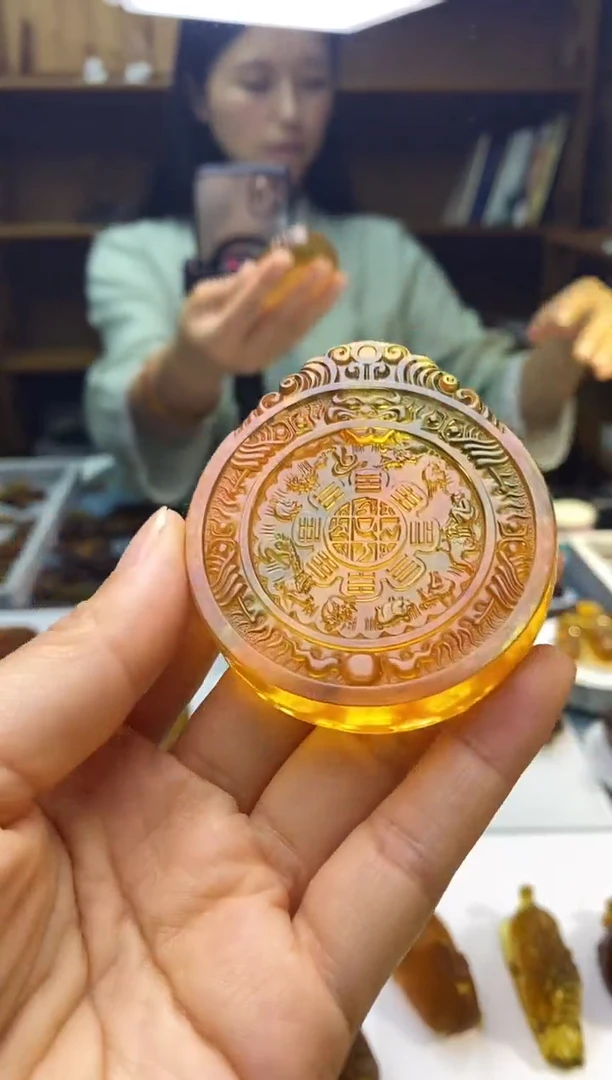 琥珀颈饰未镶嵌小****强SN68-188（九宫八卦）