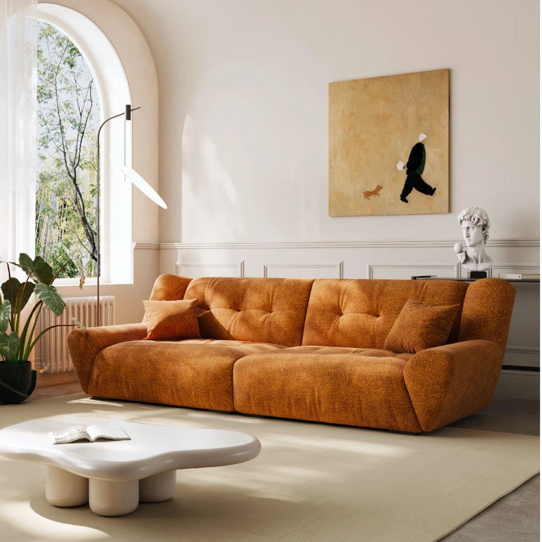 【小熊沙发·羊羊力荐】设计师款客厅复古黄轻法式奶油风布艺沙发