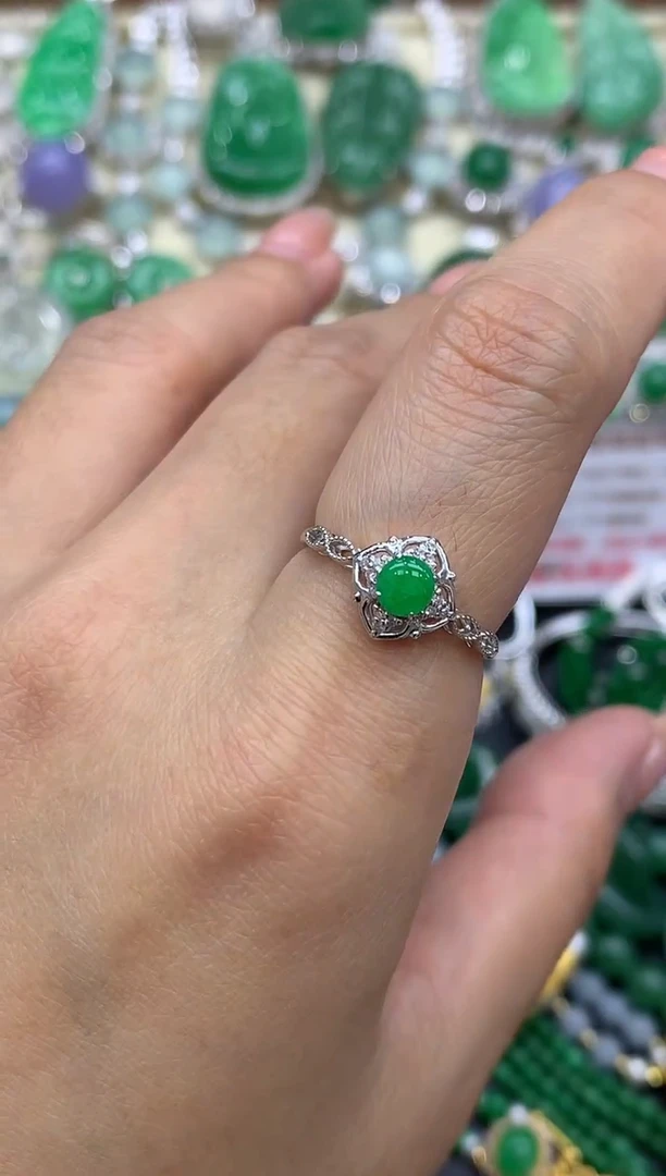 【闪购商品】翡翠戒指18K金镶嵌239-中国好珍宝