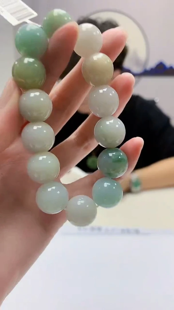 定制翡翠未镶嵌4688zm-毛货手串144