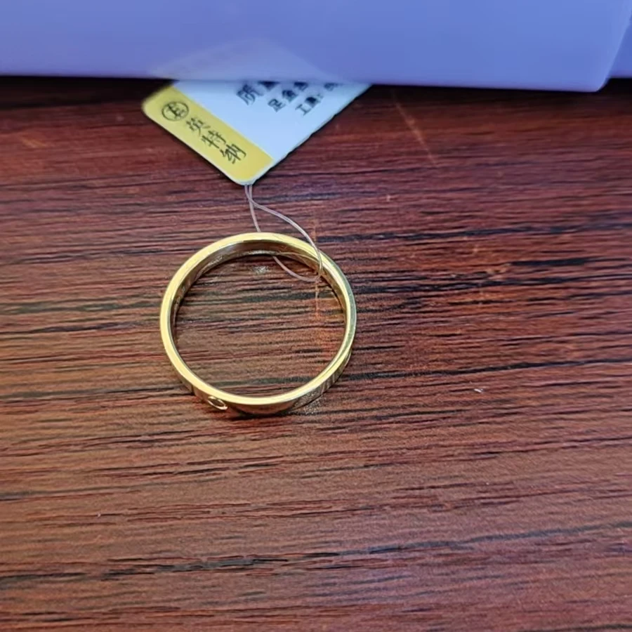 红飞珠宝足金戒指