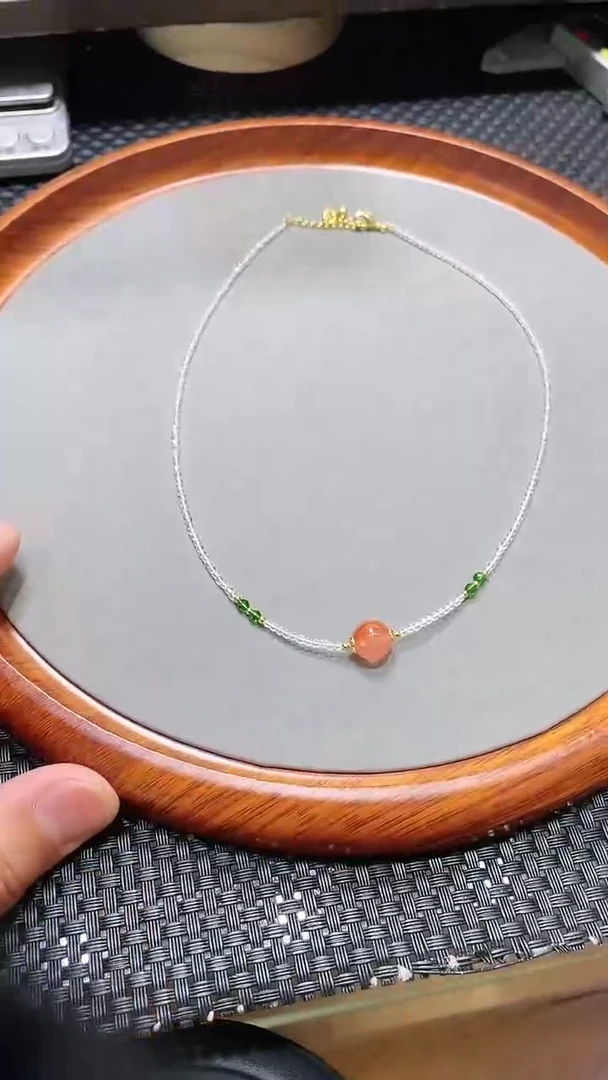 玛瑙/玉髓颈饰合金南红转运珠项链