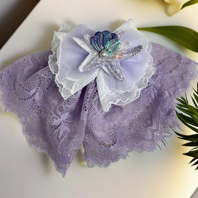 公主风发饰头饰甜美卡通风2024网纱鸭嘴夹2025女飘带可爱气质轻奢