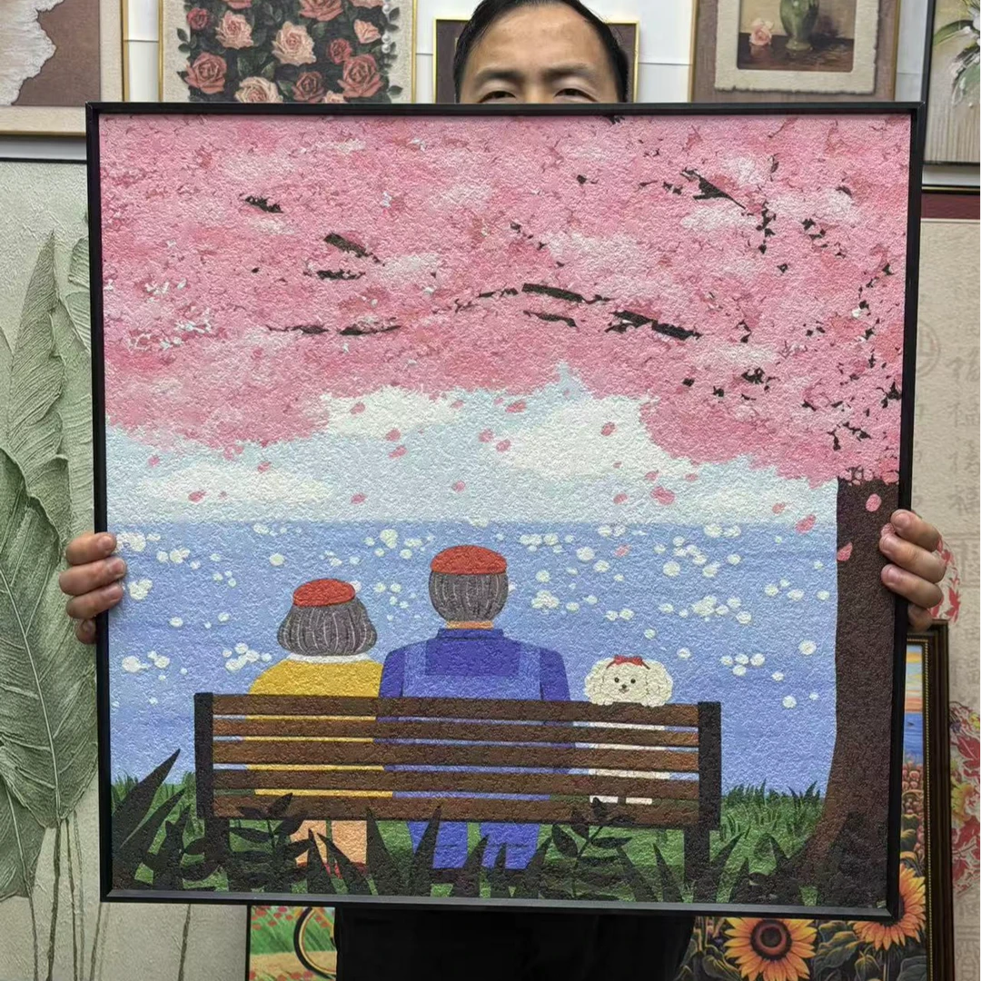 多巴胺可爱卧室装饰画田园风格儿童房布艺挂画小清新客厅背景6060