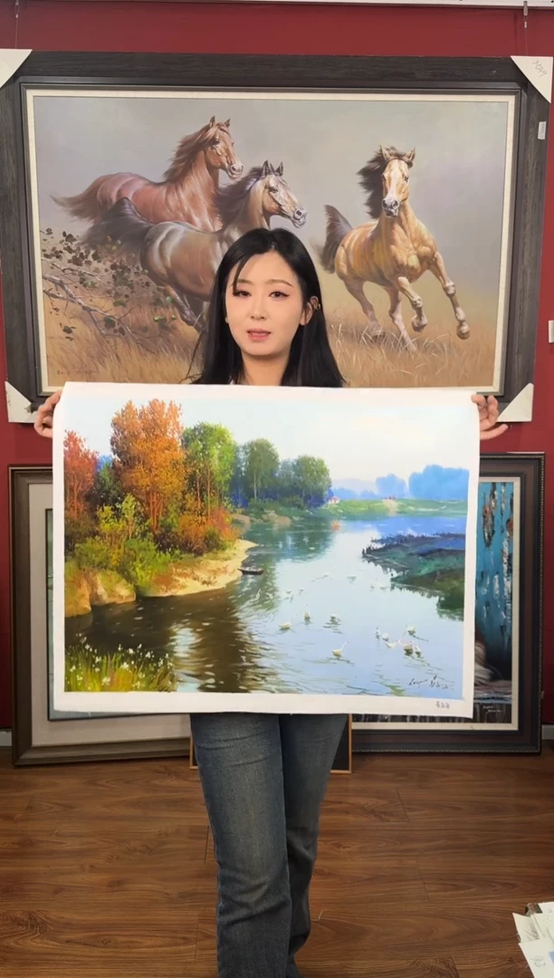 油画【27号】约50*70cm丨朝鲜原创纯手绘孤品油画丨顺丰包邮