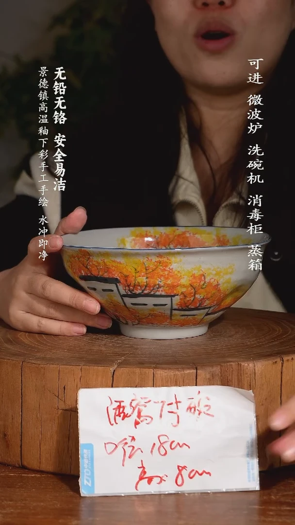 碗陶瓷景德镇高温瓷釉下彩手绘陶瓷