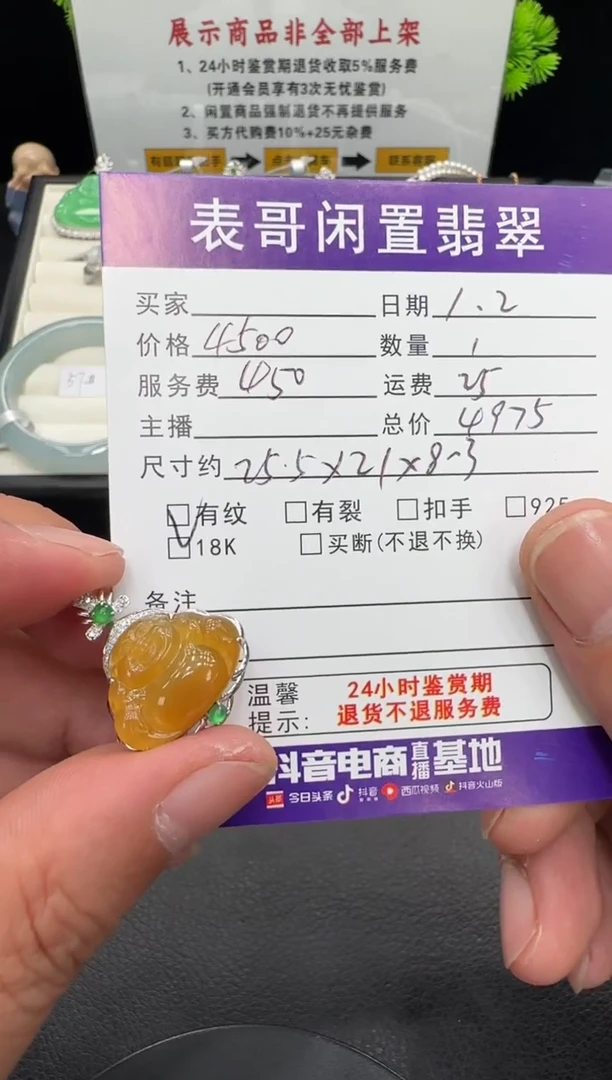 颈饰18K金镶嵌翡翠翡翠吊坠