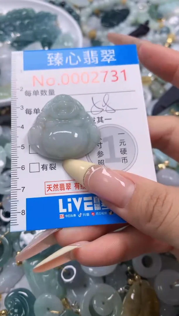 翡翠未镶嵌颈饰含绳0002731