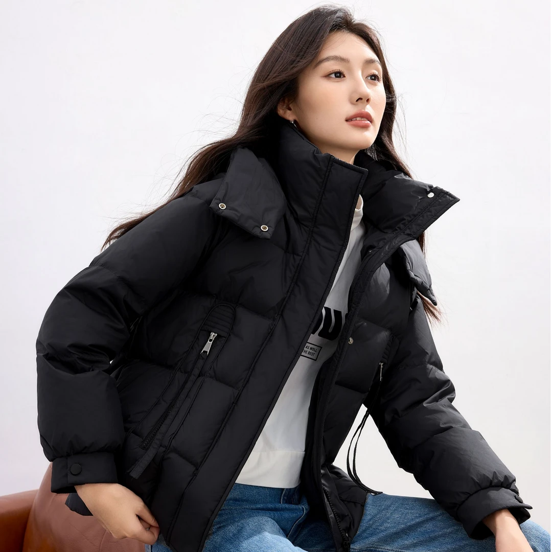 2024羽绒服女短新款保暖简约休闲宽松韩版外套615