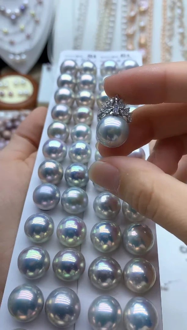 淡水珍珠银S925镶嵌吊坠(不含链)多样性发其一非无暇