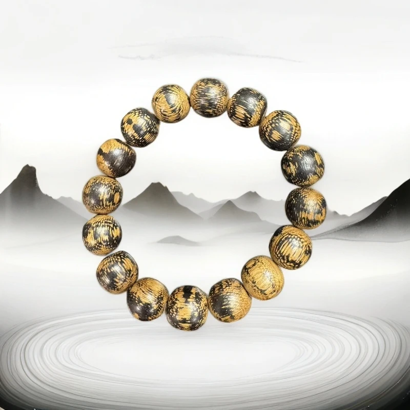 A43海南乌身圆叶沉香木串12mm