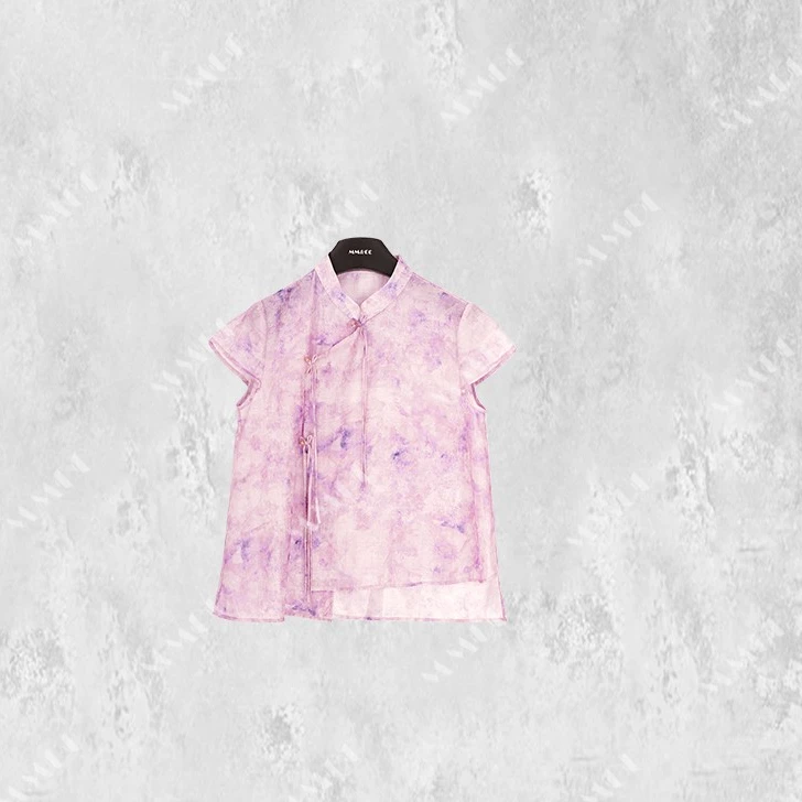 仫赐【紫芸】新中式碎花显瘦衬衫2025夏季新款上衣LY-G8261