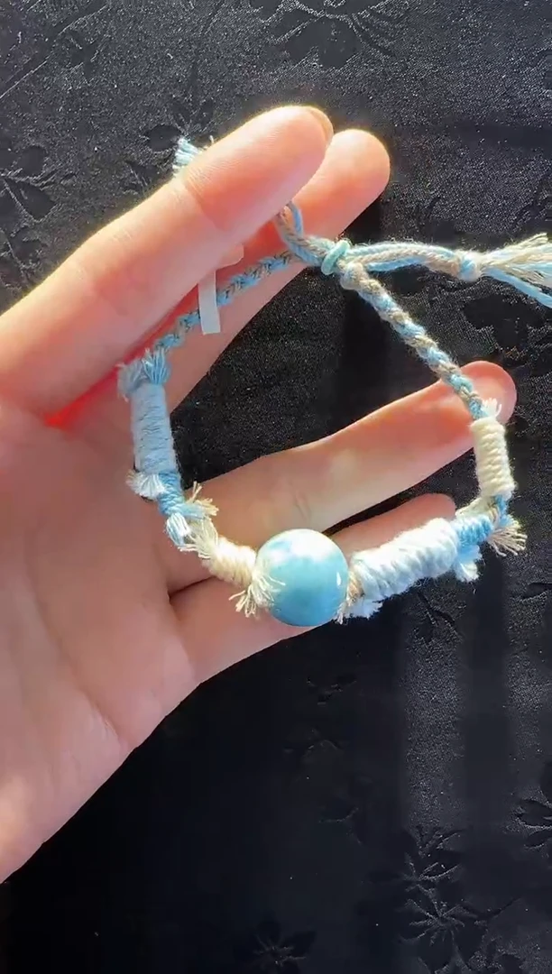 未镶嵌针钠钙石（海纹石）手串珠宝原创