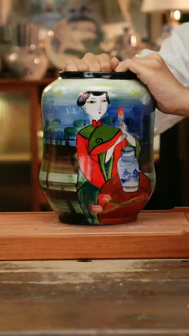 摆件景德镇纯手工釉下彩精品茶具