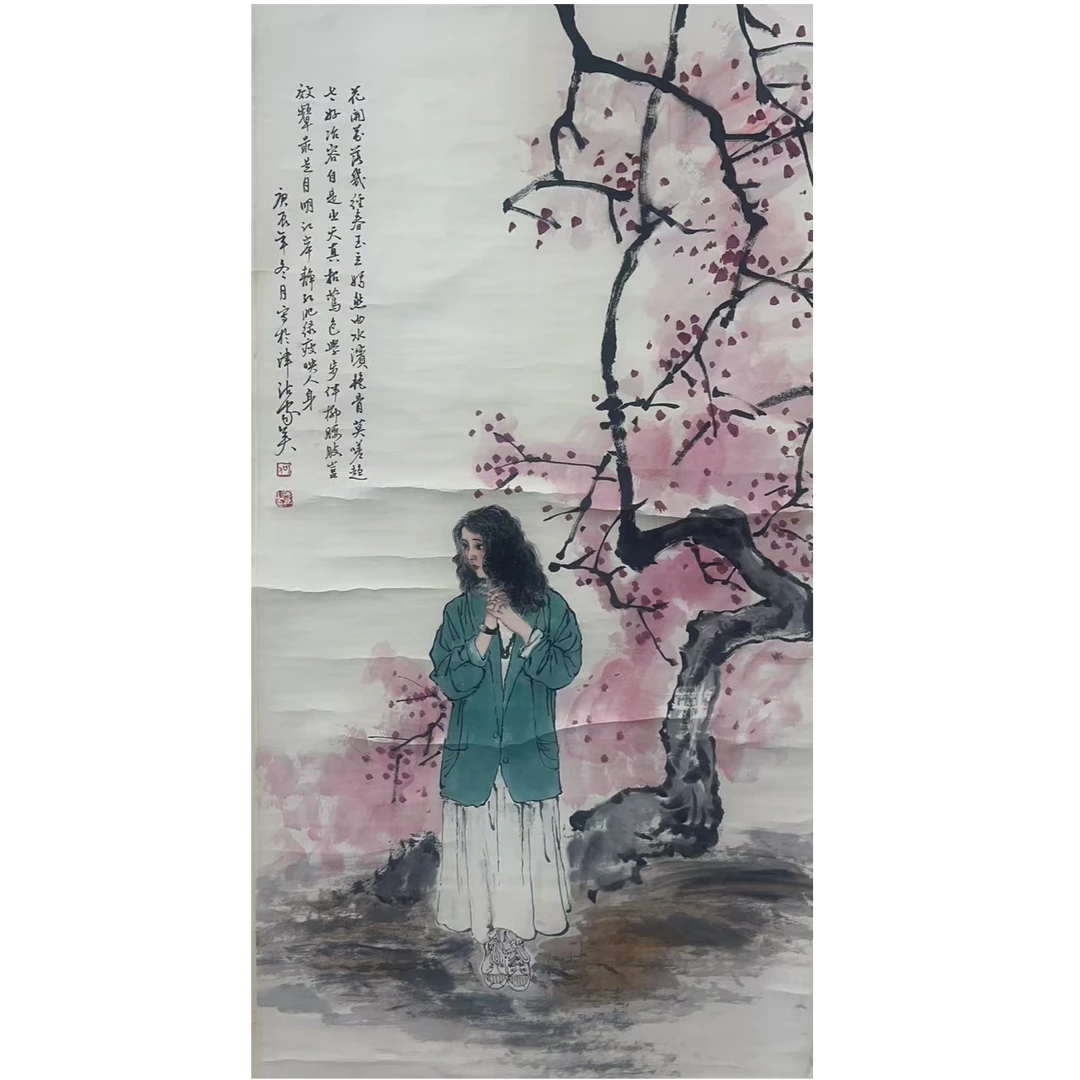 何家英老 款 绘画人物立轴137×66 8.1平尺