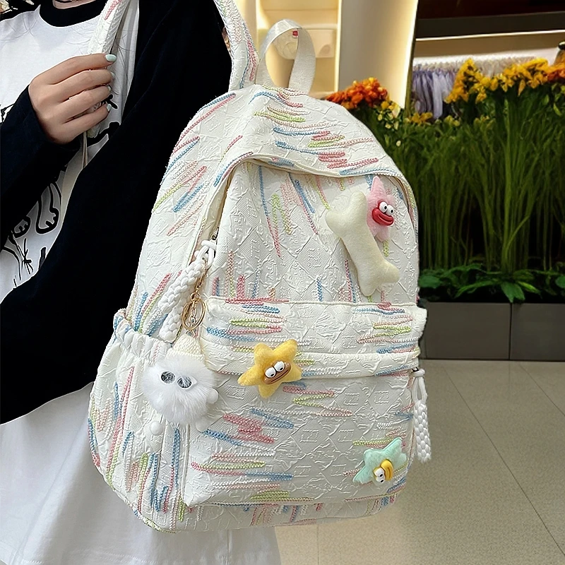 日系可爱书包初中女生高颜值小众ins风大学生设计感旅行双肩包