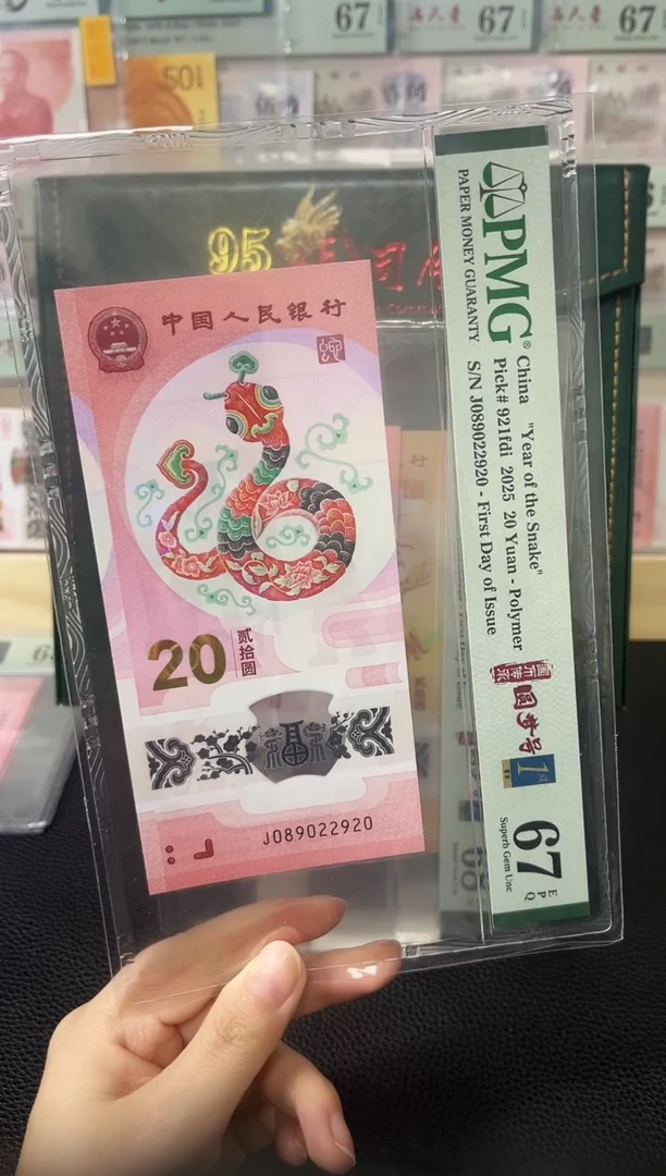塑料蛇钞圆梦号 数四 金兰首日标 67分