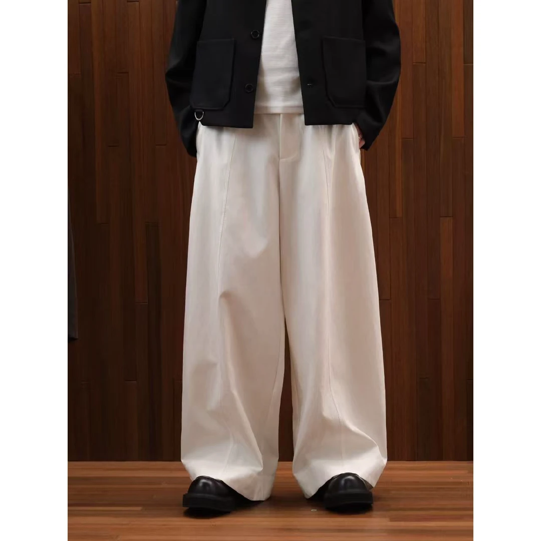 XUMA 25F/W【肌理感】280g褶皱纹理经典日系挺阔设计宽松休闲裤