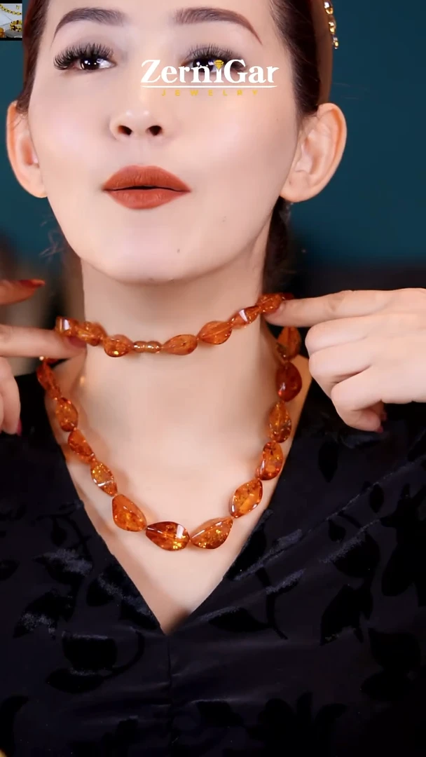 【闪购商品】琥珀颈饰未镶嵌天然琥珀项链