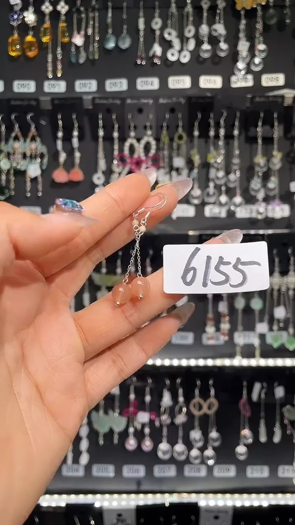 紫晶耳饰银S925镶嵌喜欢拍