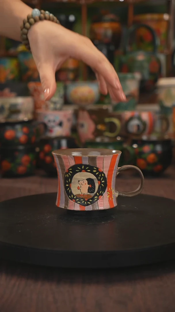 紫砂油画手绘釉下彩