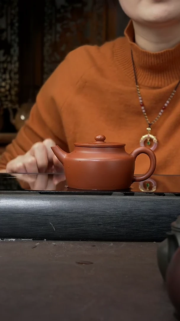 【闪购商品】紫砂茶壶赵庄朱泥 桑扁 170cc 042