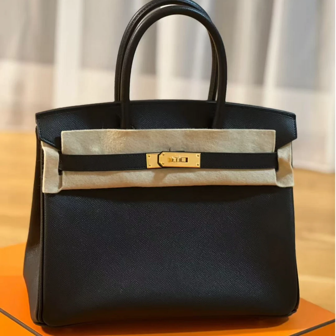 99新 Hermes/爱马仕 爱马仕 黑金Birkin30 D刻17789248