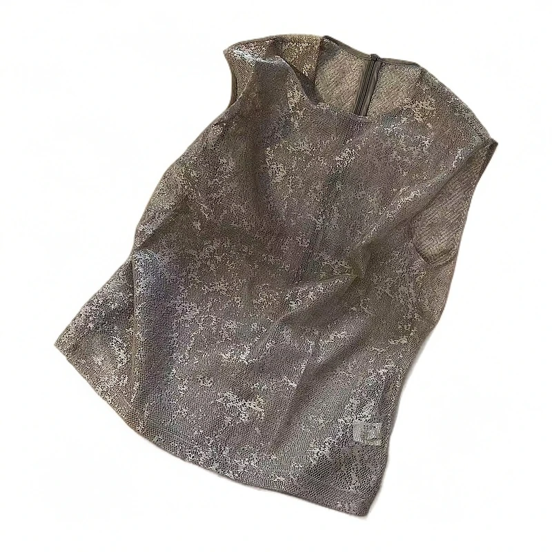 韩国进口蕾丝设计感时髦网纱百搭无袖T恤女2025春夏季赫本风背心