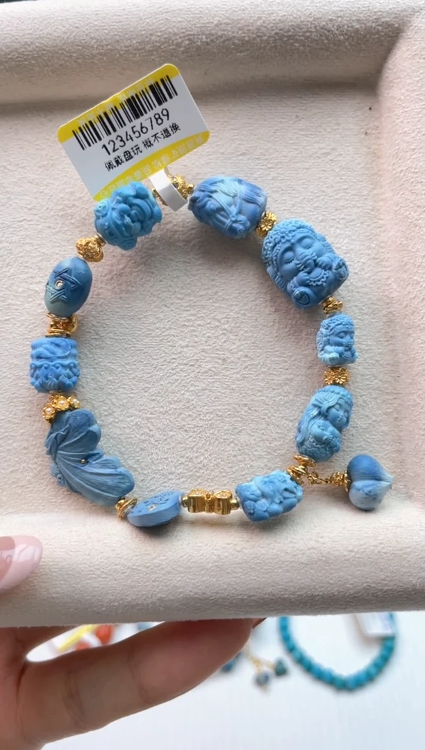 银S925镶嵌绿松石手链风*落90