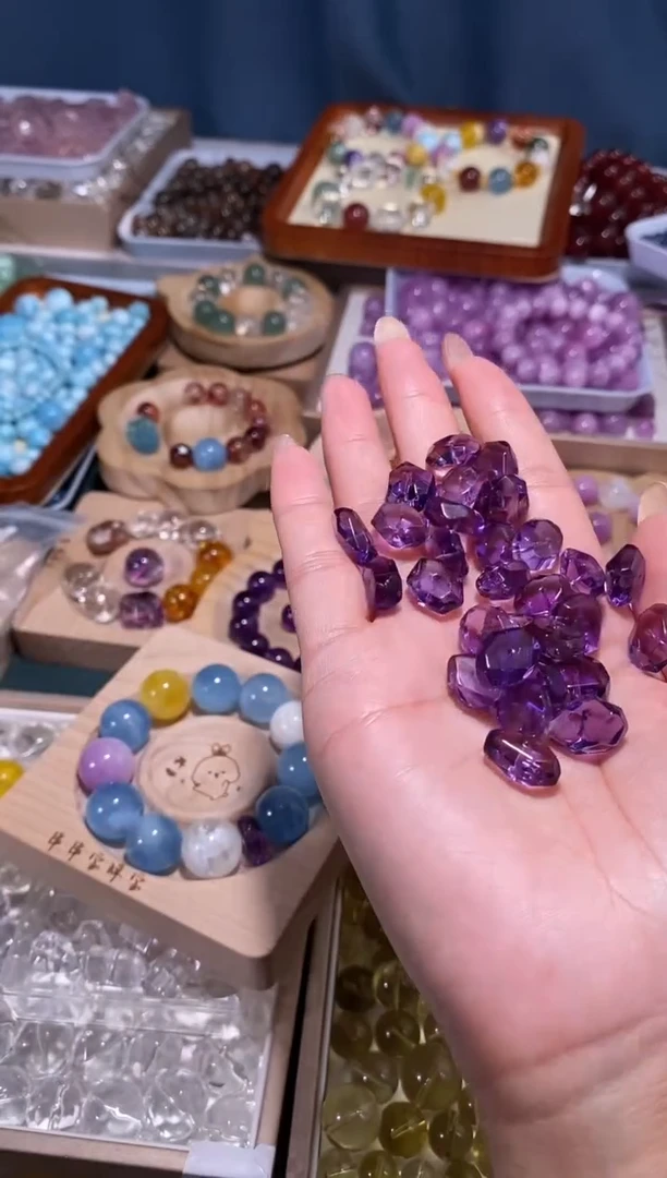 未镶嵌手串水晶D5600紫水晶钻切随行叠珠单颗