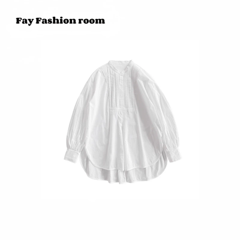FAY | 先锋美学  简约立领灯笼长袖衬衫