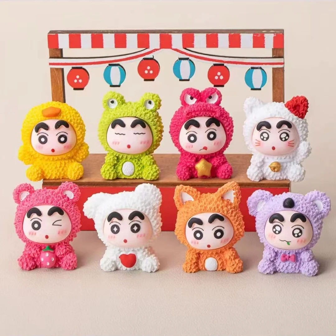 【直播拆】坐姿动物蜡笔小新树脂diy可爱摆件