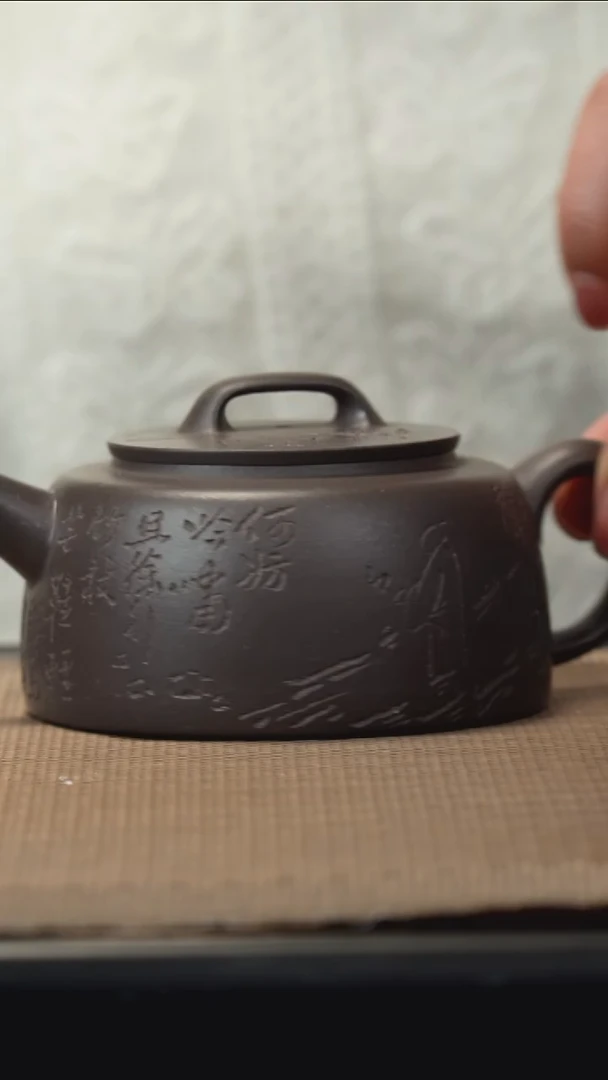 紫砂茶盏清灰紫泥/k*h井栏220CC