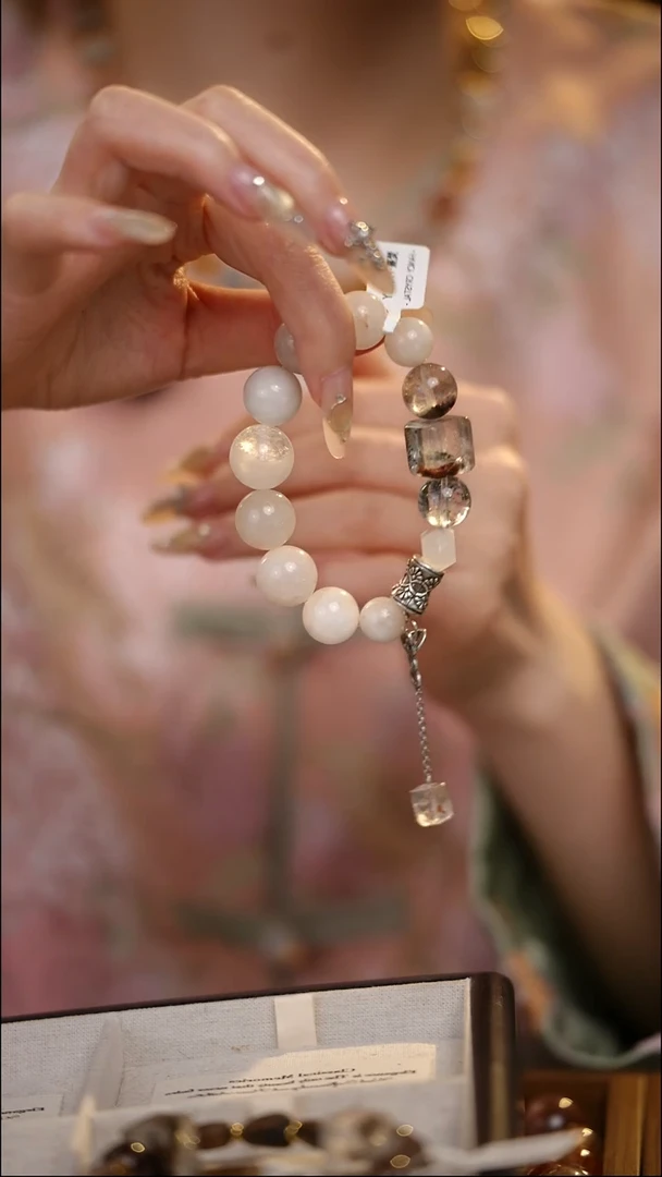 合金手串水晶白幽灵 绿幽灵