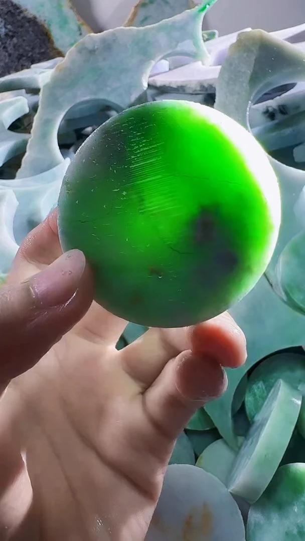 翡翠裸石缅甸翡翠A货文9318