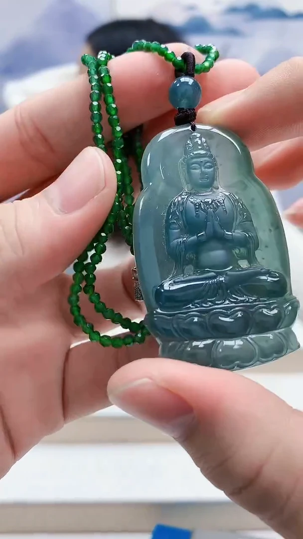 未镶嵌定制翡翠4852bb-毛货挂件26赠珠链