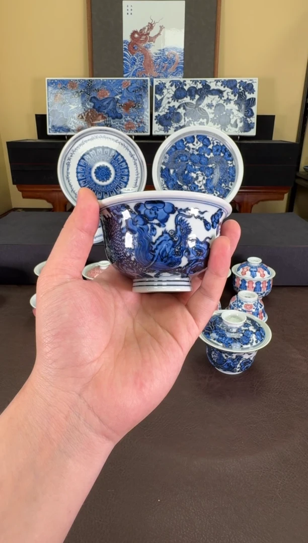 【闪购商品】羿器窑穿花龙压手杯
