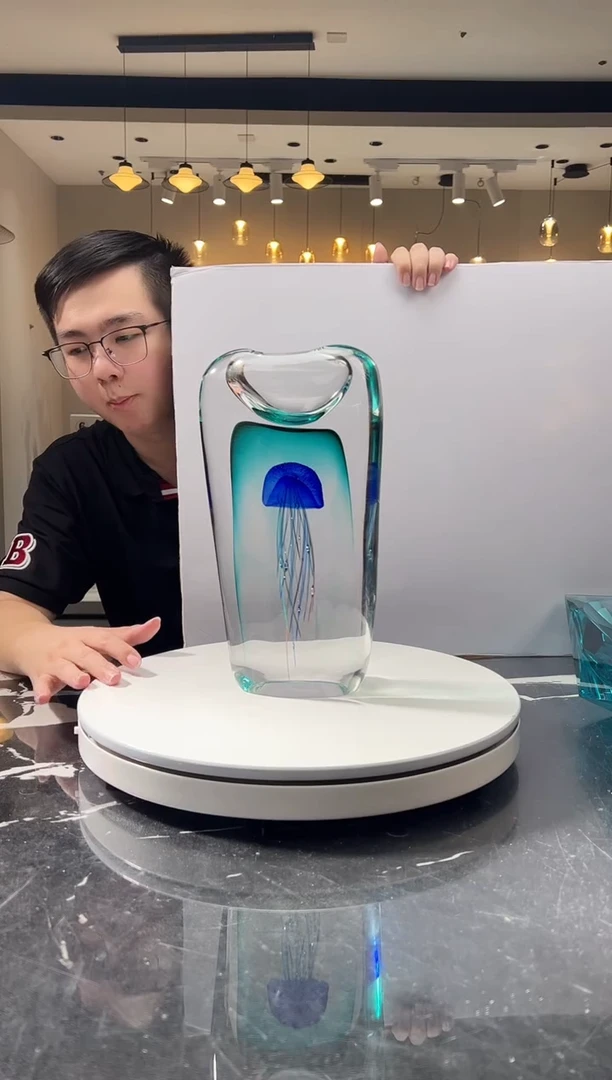 摆件巴比特美学-蓝色水母摆件