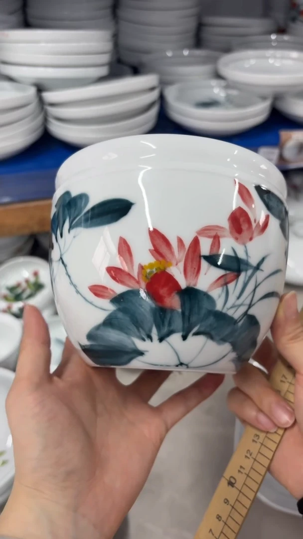 瓷片梦**缘景德镇高温陶瓷食品级手绘釉中彩-茶洗