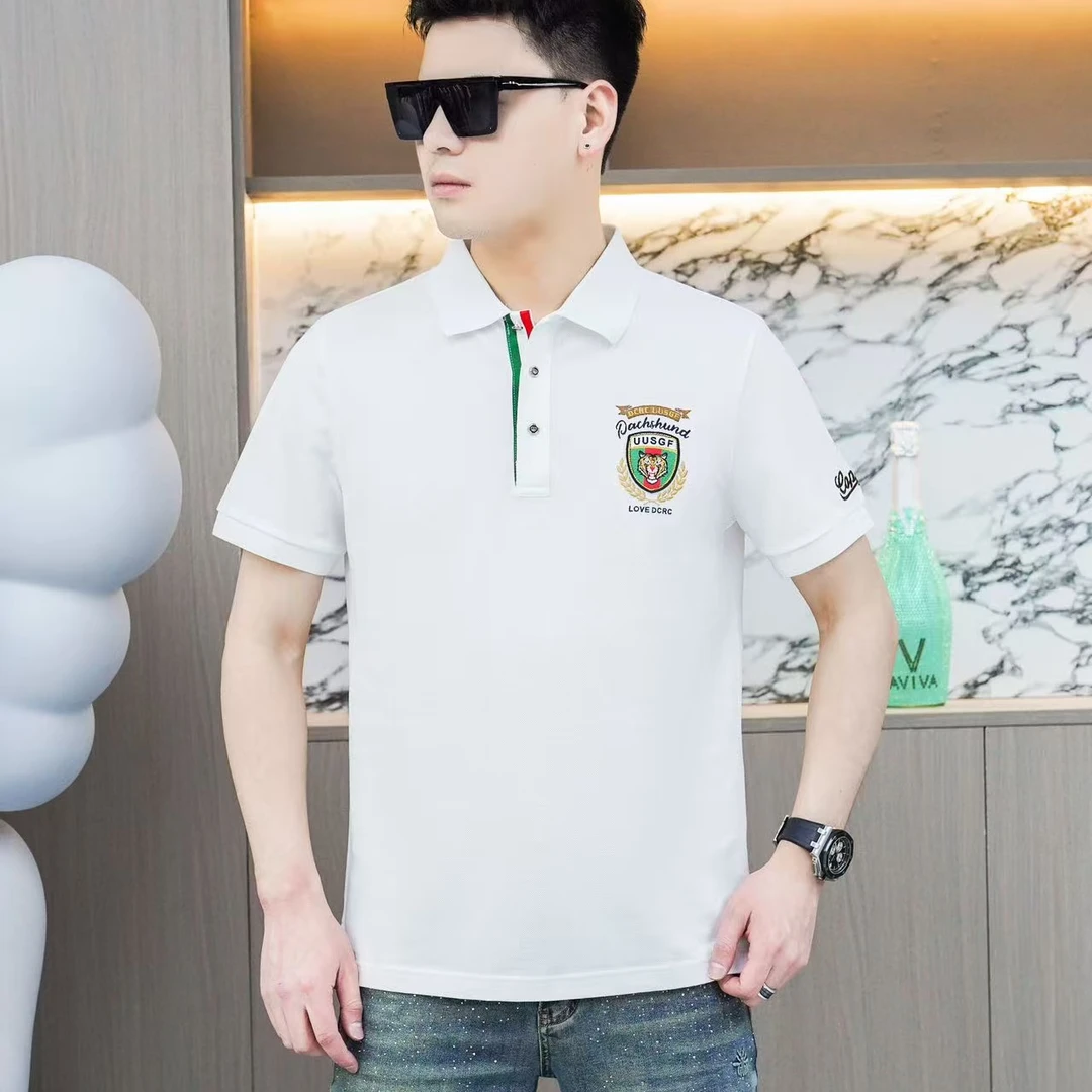 2025-春季新品男士短袖T恤修身时尚潮牌翻领帅气POLO衫【86018】绅
